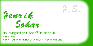 henrik sohar business card